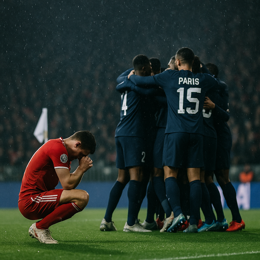 Paris celebrate aggregate win after 1–1 draw against Bayern, Champions League playoff